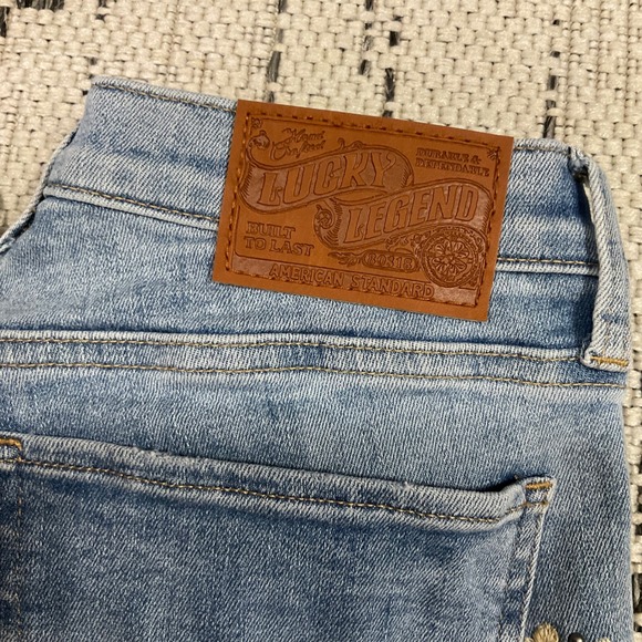 Lucky Brand Sweet Mid‎ Rise Straight Jeans 4/27R Floral Embroidered Boho - Picture 9 of 15